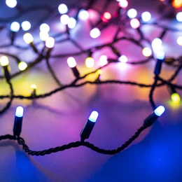 Фото #1 товара Светодиодная гирлянда ARD-STRING-CLASSIC-10000-BLACK-100LED-MILK-LIVE RGB-DMX (24V, 10W) (Ardecoled, IP65)