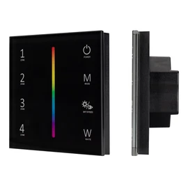 Фото #1 товара Панель Sens SMART-P30-RGBW Black (230V, 4 зоны, 2.4G) (Arlight, IP20 Пластик, 5 лет)