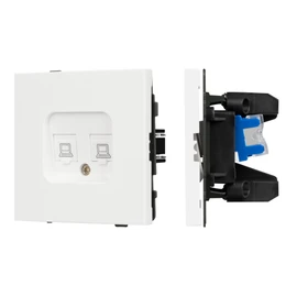 Фото #1 товара Механизм компьютерной розетки двойной SCT-TENDO-MPC2-SFPL-WH (RJ-45, CAT6) (Arlight, -)