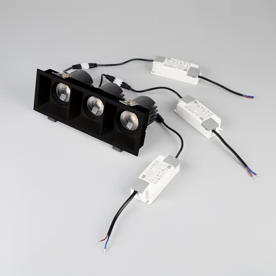 Фото #5 товара Светильник MS-FLOW-BUILT-S230x85-3x12W Warm3000 (BK, 38 deg, 230V) (Arlight, IP20 Металл, 5 лет)