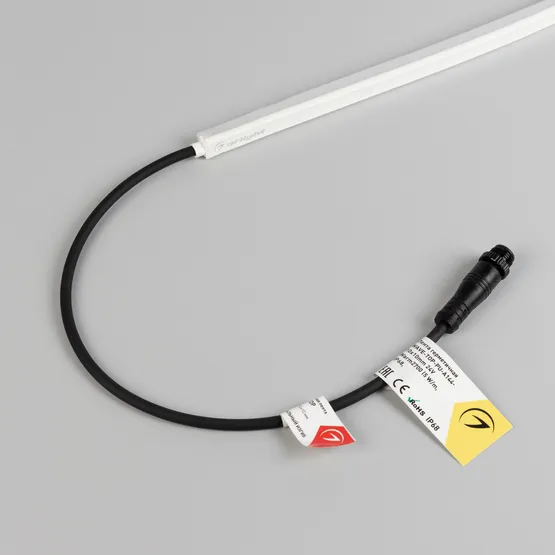 Фото #2 товара Светодиодная лента герметичная WAVE-TOP-PU-A144-10x10mm 24V Warm3500 (5 W/m, IP68, 1m, wire x1) (Arlight, Вывод боковой, 3 года)