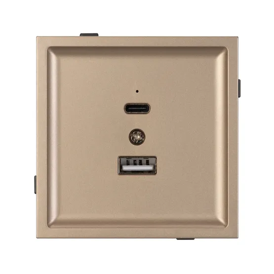 Фото #2 товара Механизм USB розетки SCT-TENDO-MUAC-PL-GD (5V, 3A, QC3) (Arlight, -)