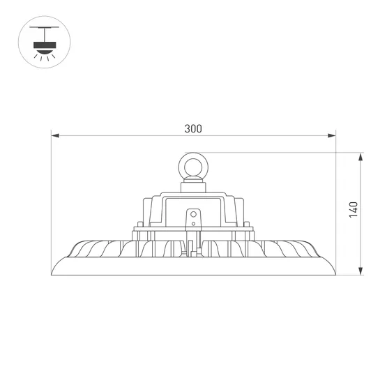 Фото #3 товара Светильник SP-ARIVA-MOTION-R300-150W White5000 (BK, 60 deg, 230V) (Arlight, IP65 Металл, 5 лет)