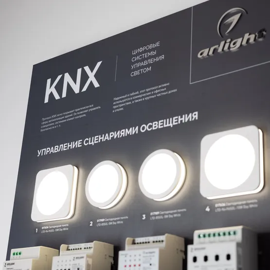 Фото #2 товара Стенд Системы Управления KNX-1760х600 мм (пленка, лого) (Arlight, -)