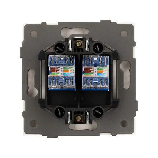 Фото #3 товара Механизм компьютерной розетки двойной SCT-TENDO-MPC2-PL-GD (RJ-45, CAT6) (Arlight, -)