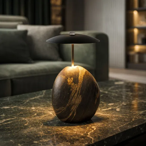 Фото #5 товара Светильник SP-UMANI-TAB-S25x34-6W Warm2700 (BK, 90 deg, 230V) (Arlight, IP20, Натуральный камень, 5 лет)