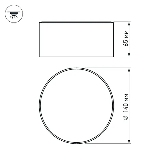 Фото #9 товара Светильник SP-RONDO-140B-18W Day White (Arlight, IP40 Металл, 3 года)