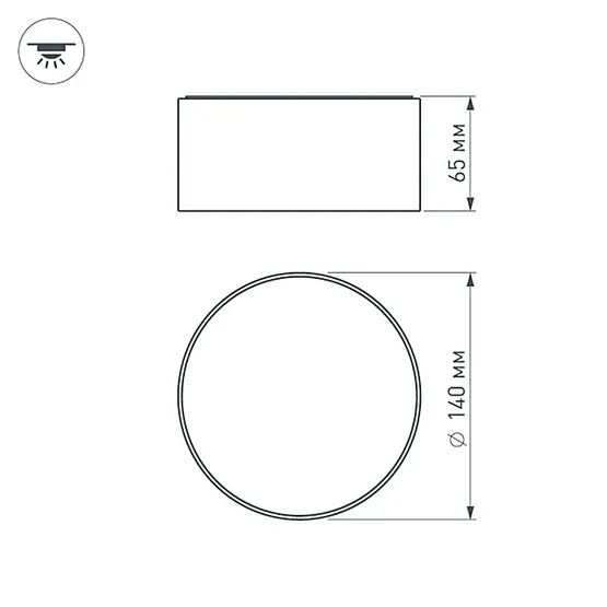 Фото #8 товара Светильник SP-RONDO-140A-18W Warm White (Arlight, IP40 Металл, 3 года)