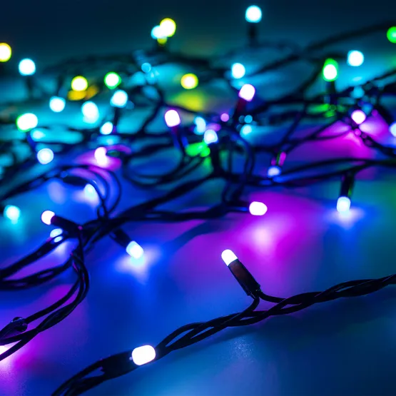 Фото #1 товара Светодиодная гирлянда ARD-STRING-PRO-10000-BLACK-95LED-MILK-LIVE RGBW-DMX (24V, 10W) (Ardecoled, IP65)